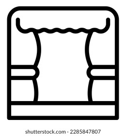 Theater icon outline vector. Puppet show. Curtain toy