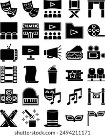 Theater Icon Pack in Glyph Style