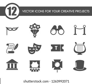 Theater icon set. Theater web icons for your creative project