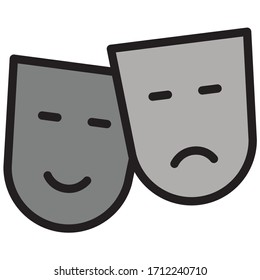 icono de teatro ilustración vectorial plano
