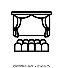 theater icon vector in line style