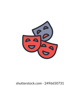 Theater icon. vector.Editable stroke.linear style sign for use web design,logo.Symbol illustration.