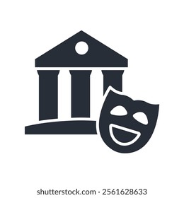 theater icon. vector.Editable stroke.linear style sign for use web design,logo.Symbol illustration.