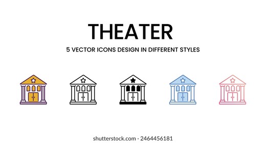 Theater icons different style vector stock illustration