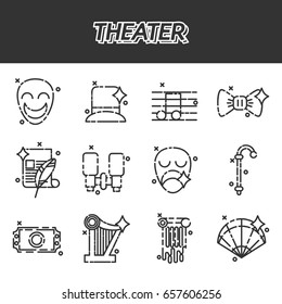 Theater icons set