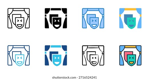 Los iconos de teatro establecen una colección de estilo múltiple. 

