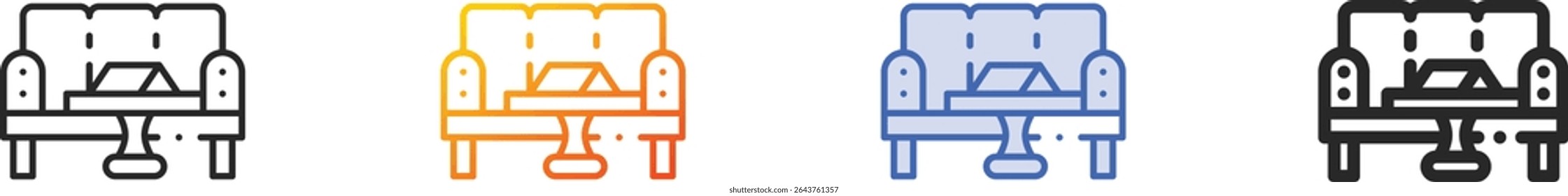 theater icon.Thin Linear, Gradient, Blue Stroke and bold Style Design Isolated On White Background