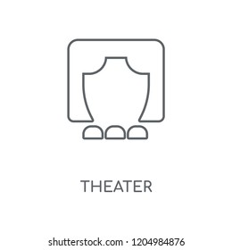 Theater linear icon. Theater concept stroke symbol design. Thin graphic elements vector illustration, outline pattern on a white background, eps 10.