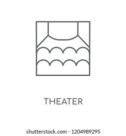 Theater linear icon. Theater concept stroke symbol design. Thin graphic elements vector illustration, outline pattern on a white background, eps 10.