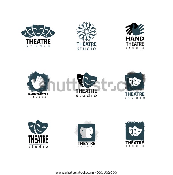 Theater Logos Theatre Studio Hand Theater Stock Vector (Royalty Free ...