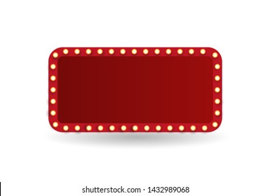 Theater Marquee Isolated On White Background Stock Vector (Royalty Free ...