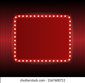 Theater marquee isolated on white background.