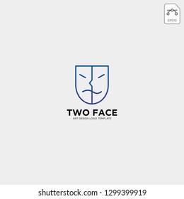 theater mask actor logo template vector icon element