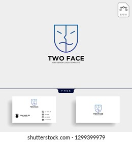 theater mask actor logo template vector icon element