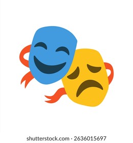 Theater mask emoji vector, 10 eps.
