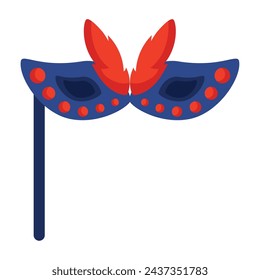 theater mask with feather illustration vector