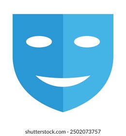 Theater Mask Flat Icon Design For Personal nad Commercial Use