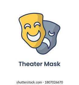 Theater Mask flat icon Vector illustration isolated on white