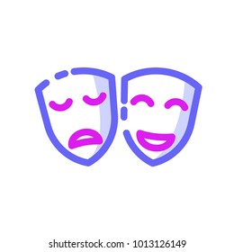 theater mask icon colourfull