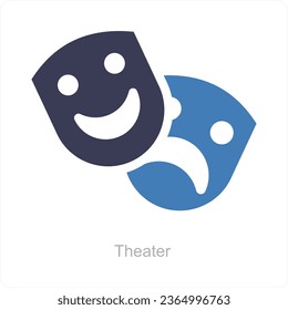 Concepto de icono de teatro y máscara