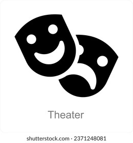 Theater and mask icon concept