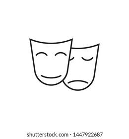 theater mask icon isolated vector illustration