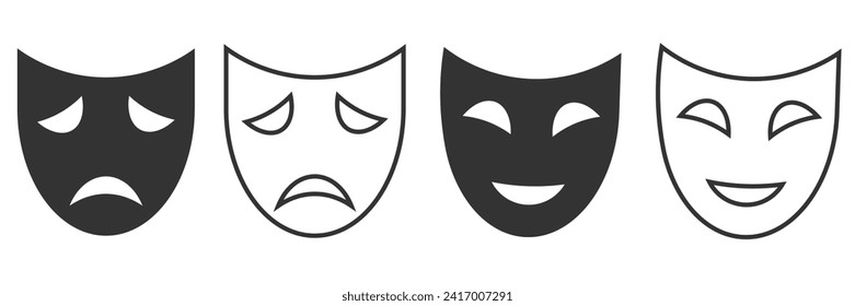 Theater mask icon. Masquerade vector ilustration.