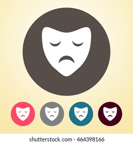 Theater Mask Icon in round shape.