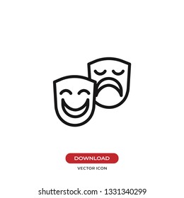 Theater mask icon vector