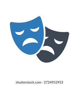 Theater mask icon. vector and glyph