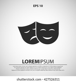 theater mask icon. theater mask vector illustration