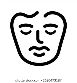 Vector de icono de máscara de teatro. Un signo de línea delgada. Ilustración de símbolo de contorno aislado