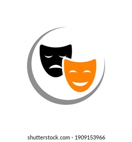 theater mask logo design for company business
