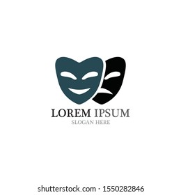 Theater mask logo and symbol vector