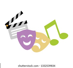 theater mask music note movie
