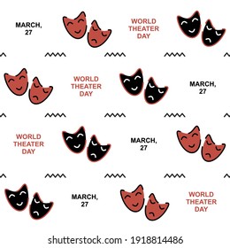 Theater mask pattern design  Easy to edit and vector file  Can use for your creative content  Especially about world theater day campaign in this march 