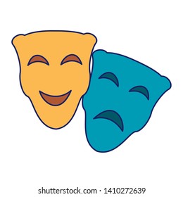 Theater mask sand and happy cartoon vector illustration graphic design