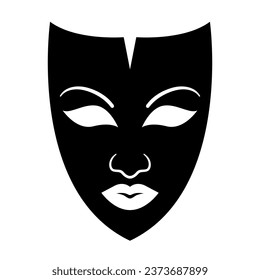 theater mask silhouette vector illustration logo icon clipart isolated on white background