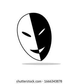 theater mask vector icon. With background transparent