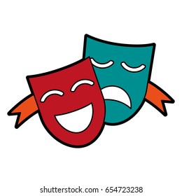 theater masks concept icon image 