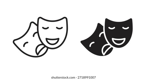 Ícone de máscaras de teatro para aplicativo móvel, designs editáveis
