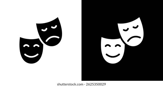 Theater masks icon simple line vector. Symbol, logo.