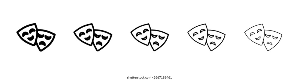 Colección de Vector de icono de máscaras de teatro. EPS 10