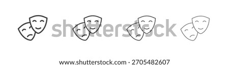 Theater masks icon vector collection, illustration logo template in trendy thin line editable strokes style.