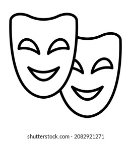 Theater Masks icon vector image. Can also be used for web apps, mobile apps and print media.