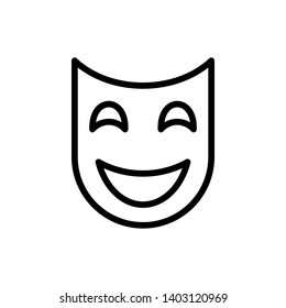 Theater masks icon vector on white background