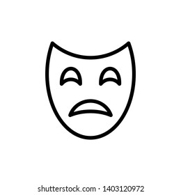 Theater masks icon vector on white background