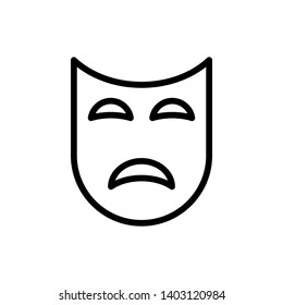 Theater masks icon vector on white background