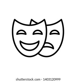 Theater Masks Icon Vector On White Stock Vector (Royalty Free ...