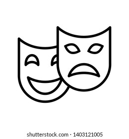 Theater masks icon vector on white background